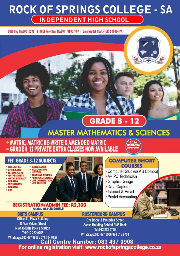 Courses - Rock of Springs SA-College